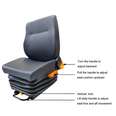 A800 Universal Hitam Air Suspension Seat Pertanian Loader Seat