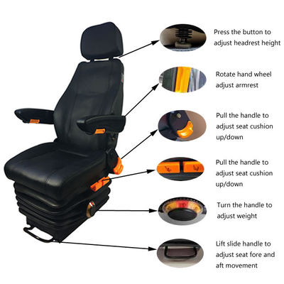 Suspensi Mekanis Mesin Mechanical Car Seat With Armrest Headrest Slide Rail